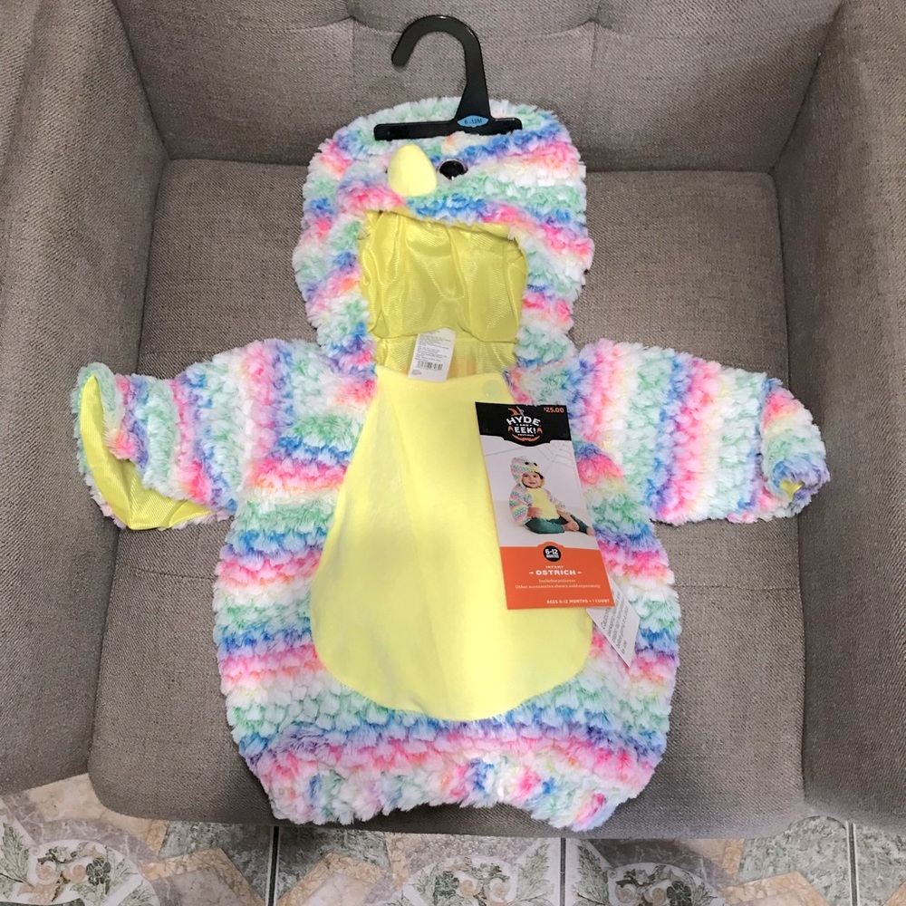 Halloween Ostrich Bird Rainbow Infant Baby Costume 6-12 Months Pullover NEW